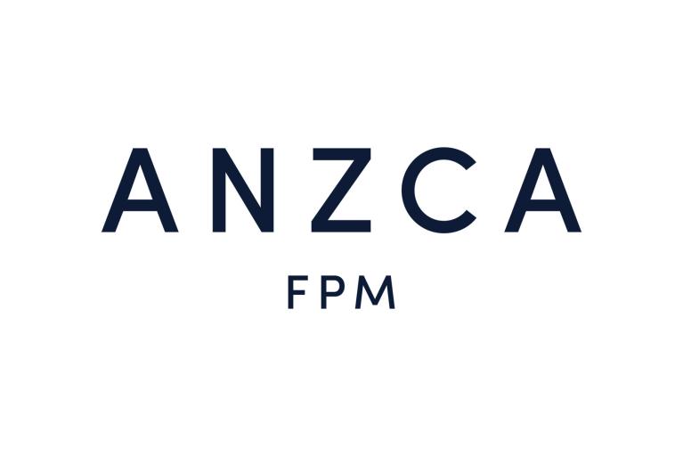 The Australian and New Zealand College of Anaesthetists & Faculty of Pain Medicine logo displayed in navy blue capital letters, with "ANZCA" stacked above "FPM" in a clean, modern typeface.