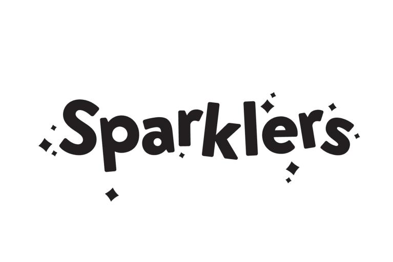 The Sparklers logo featuring the word 'Sparklers' written in bold black letters, surrounded by small diamond-shaped sparkle marks.