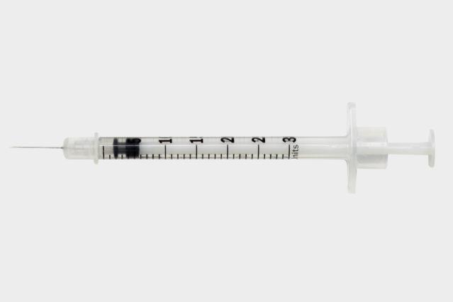 Glucagon needle grey background