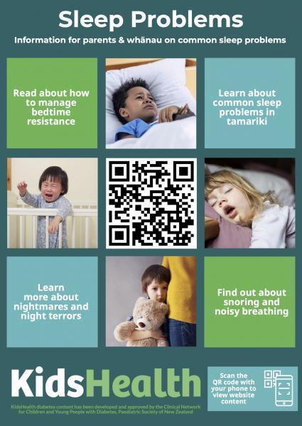 Preview of KidsHealth QR Code Poster - Sleep Problems.