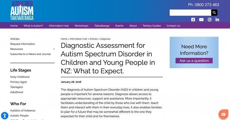 Altogether Autism website screenshot