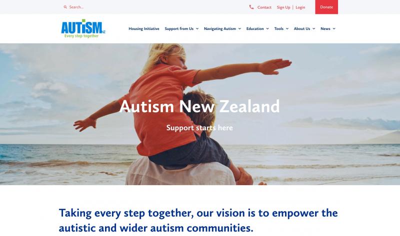 Screenshot of Autism NZ website