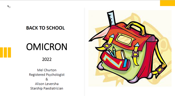 Booklet cover - Back to school with omicron 2022