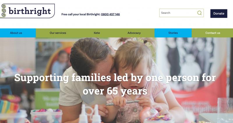 Screenshot of birthright website 