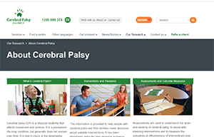 Cerebral Palsy Alliance website screenshot