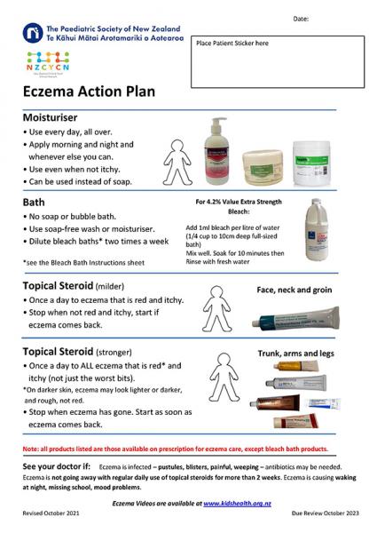 Thumbnail of an eczema care plan