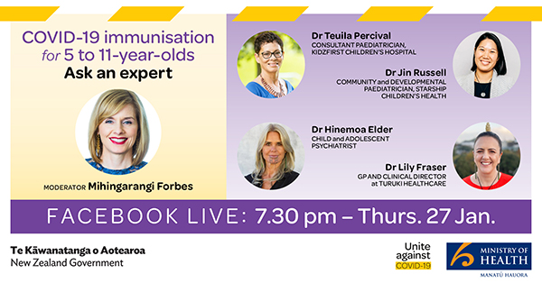 Image of Facebook Live annoucement - expert panel on COVID-19 vaccine for children
