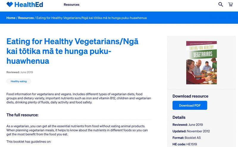 Screenshot of the HealthEd website 