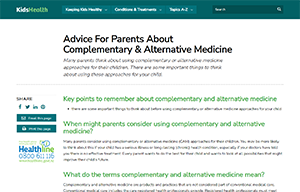 KidsHealth website screenshot