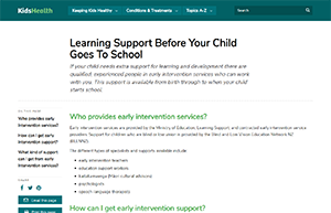 Screenshot of KidsHealth website