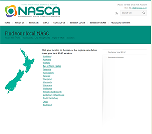 Screenshot of may of Aotearoa for local NASC 