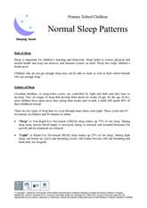 Thumbnail of first page of 'Normal sleep patterns' handout