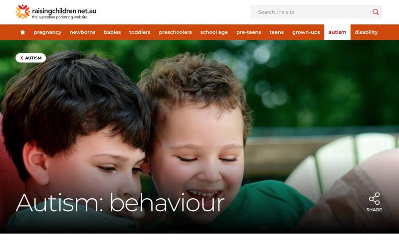 Screenshot to Raising Children website