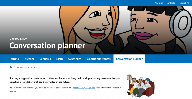 NZ Drug Foundation Conversation Planner website screenshot
