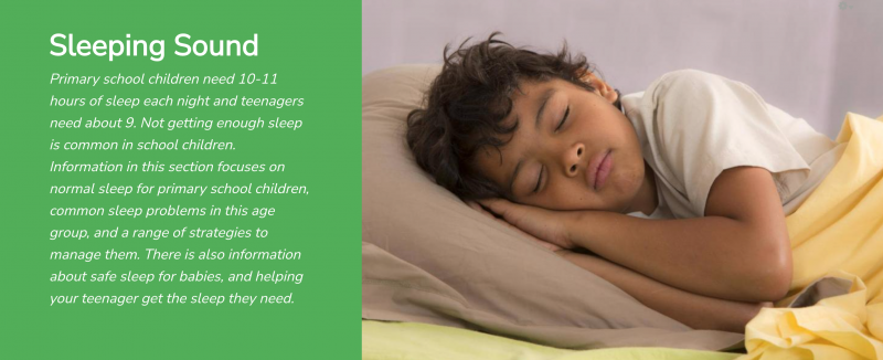 Screenshot of KidsHealth website sleeping sound section
