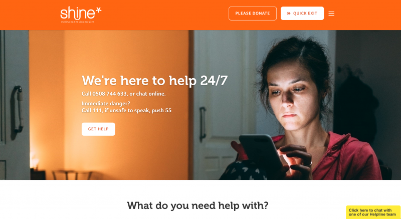 Shine helpline website