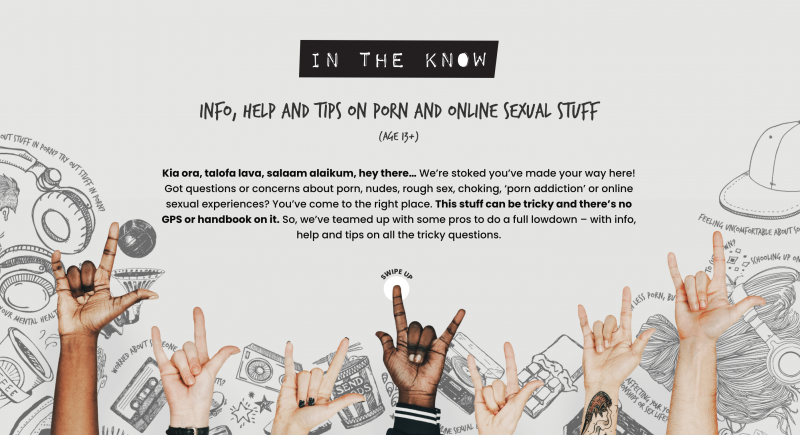 Screenshot of the In the know website 