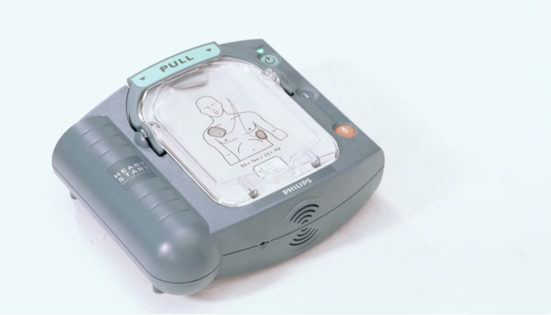 Screenshot from st johns video showing AED 