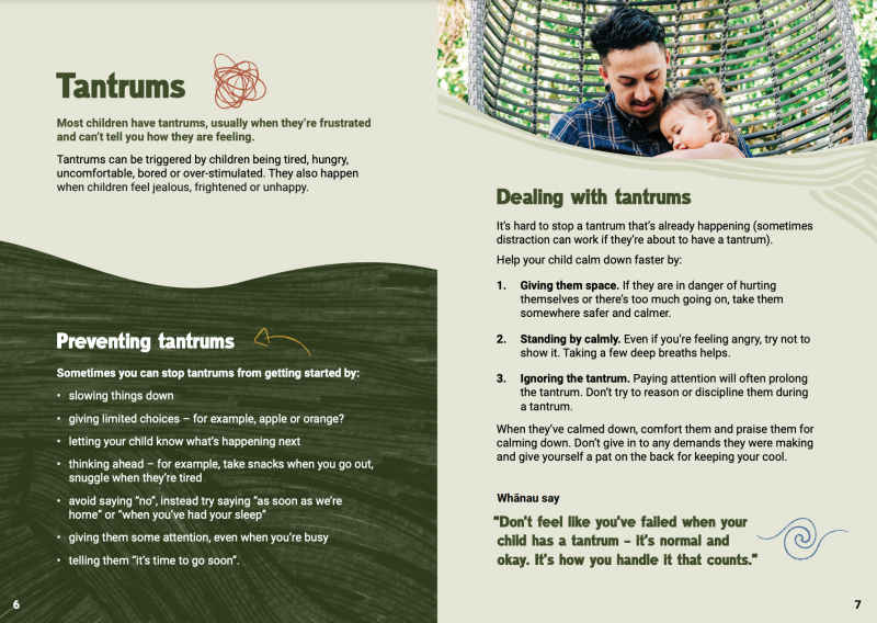 tantrums page from the Takai resource booklet