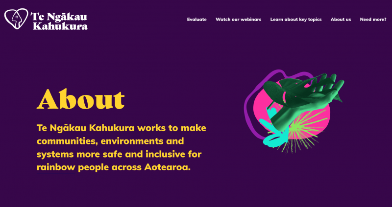 Screenshot of Te Ngākau Kahukura website
