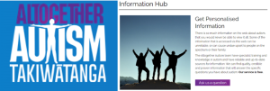 Image of Altogether Autism logo and section on its information hub