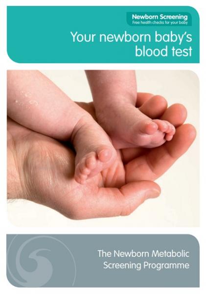 Image of the front cover of the Newborn Metabolic Screening Programme's booklet 'Your newborn baby's blood test'