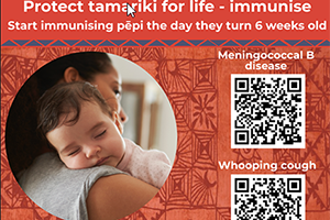 A section of a QR code poster on immunisation